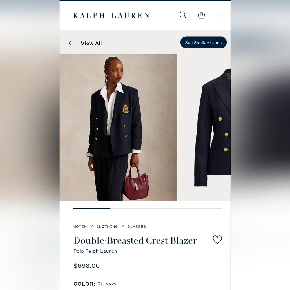 Classic Vintage Ralph Lauren Double-Breasted Crest Blazer